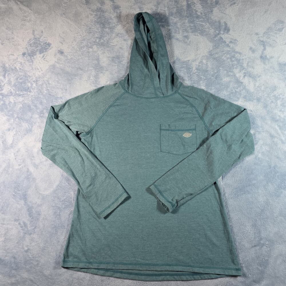 Dickies Temp-iQ Men’s Medium Cooling Hooded Sun Shirt UPF 40+ Teal Pocket